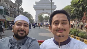 রিকশায় সিলেট নগর ঘুরলেন নাহিদ-সারজিস